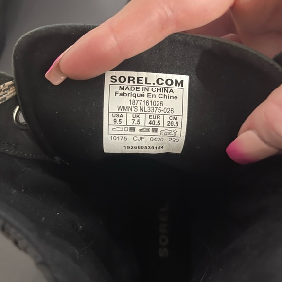 Sorel PDXlace up Lexie Wedge black quarry leather canvas 9.5 - Picture 4 of 4